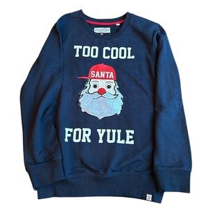 Youth large Christmas crew neck sweatshirt navy